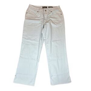 Eddie Bauer Capri Womens 2 Stretch Light Blue Mid Rise Cropped Jean Pants Spring